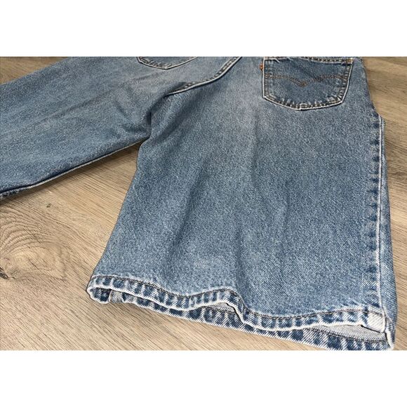 Vintage Levi's 562 Loose Fit Student Orange Tab Denim Jean Shorts 29 Made in USA - Picture 5 of 11